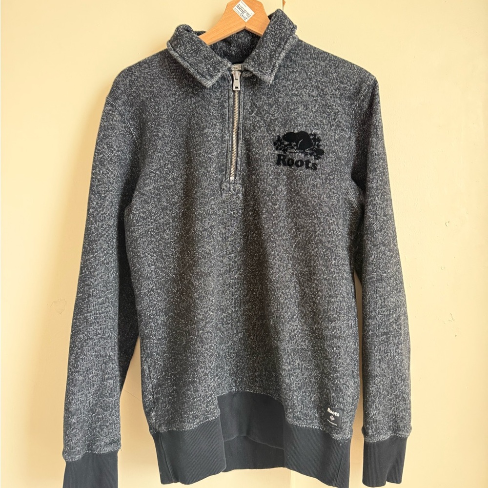 Men’s Roots quarter zip - Black Pepper